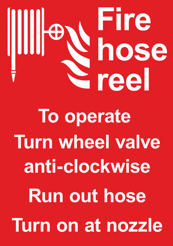 Fire hose reel - fire, instructions