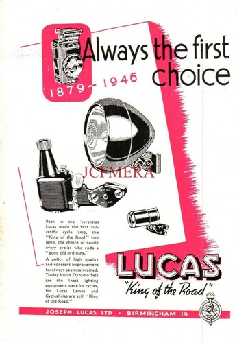 Lucas cycle dynamo lighting - cycle,