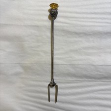SCOTTISH THISTLE PICKLE OLIVE FORK CITRINE STONE STERLING HALLMARKS BIRMINGHAM