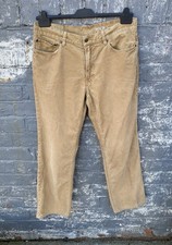 Ralph Lauren Pants Dungarees Mens 34W32L Beige Corduroy Straight Leg 100% Cotton