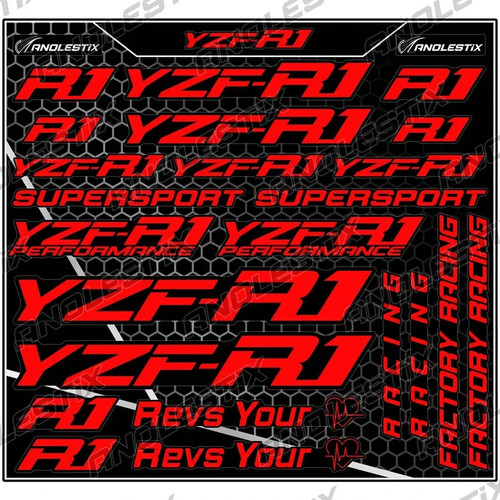 Yamaha yzf tank decals - yamaha, yzf-r1