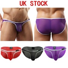 UK Sexy Mens Underwear Mesh Sheer Briefs Panties Knickers Bulge Pouch Underpants
