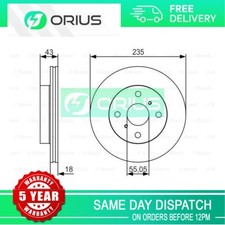 Brake Disc Front Orius Fits
