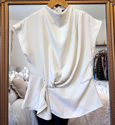 Women zara white high - white, neck