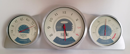 John bull garage - clock, weather