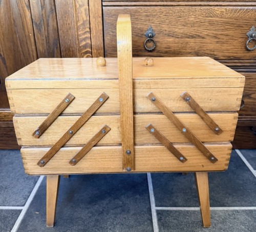 Vintage wood accordion - vintage,