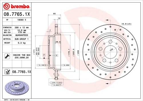 Brake disc for volvo s60 - 2x,
