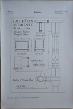 1910 ARCHITECTURE PRINT FURNITURE LATE 16th CENTURY ALTAR TABLE BROWNES HOSPITAL