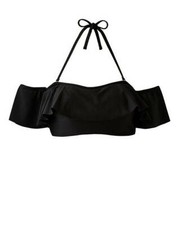 Wolf & Whistle Frill Detail Bikini Top In Black (N67)