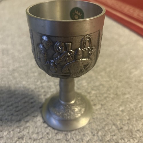 Vintage german pewter goblet - vintage,