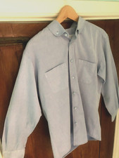 Nigel Hall  MOD Shirt - P Blue - Button-Down Rounded Penny Collar - S 38 - EXCNT