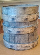 Antique Handmade Wooden Barrel Butter Keg