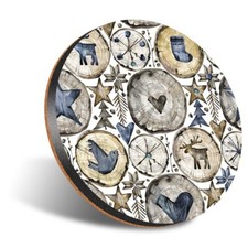 1x Round Coaster 12cm Nordic