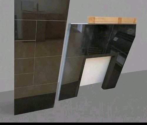 Polished black granite hearth - black,