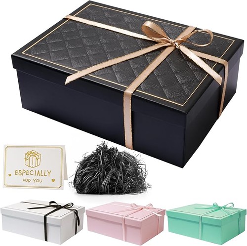 Black gift boxes - black, textured