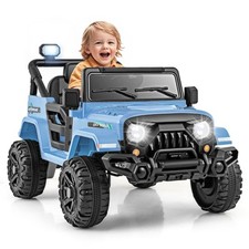 COSTWAY 12V Kids Ride on Truck Battery Powered Toy Vehicle-Blue