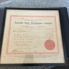 Old Share Certificate Framed