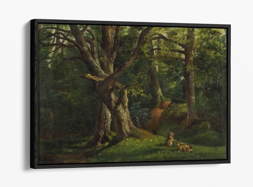 Woodland scene with rabbits - scene,