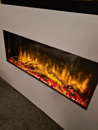 E890 electric fire - fire, logs