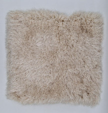 Cream White Jumbo Shaggy Faux Fur Detail Cushion Cover 45x45cm