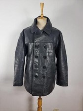 SCHOTT US NAVY 740N Leather PEA COAT Size 46