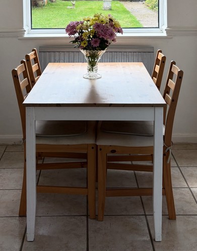 Ikea white pine kitchen - pine, table
