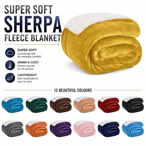 Sherpa fleece blanket 480gsm - sherpa,
