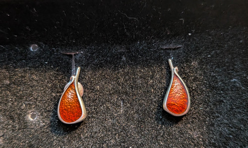 Silver and red enamel - silver,
