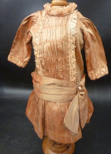 Silk dress for antique doll - for,