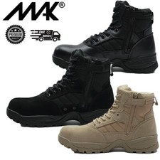 Leather combat boots - boots, military