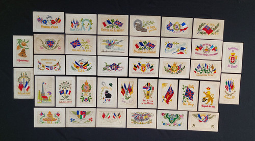 Ww1 silk postcards - postcards, x37