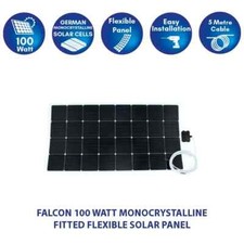 *REF* FALCON 100W Flexible Solar Panel–with Fixings & 5mtrs of White Solar Cable