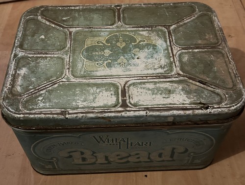 Vintage wheat heart metal tin - vintage,