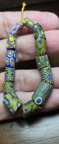 Beautiful green millefiori - green, set