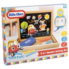 LITTLE TIKES PLAY TIME FUN 3 IN 1 WOODEN ACTIVITY SET FOR THE AGE 3+