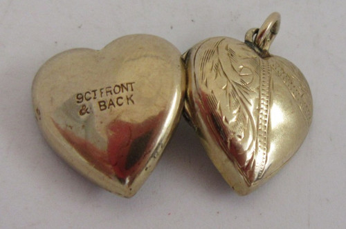 Gold heart locket pendant - locket,