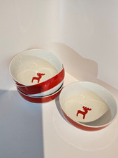 4 John Lewis Ceramic Cereal Bowls Christmas Winter Microwave Dishwasher Safe