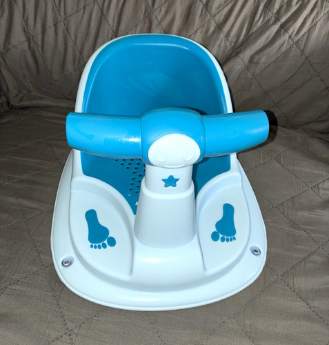 Blue white baby bath seat - &,