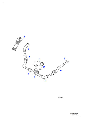 Jaguar inter cooler outlet - cooler,