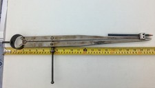 VINTAGE ENGINEERS DIVIDERS EXTRA LARGE SPRUNG WITH PENCIL COMPASS ATTACHMENT
