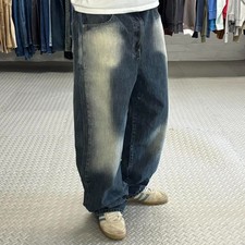 Brooklyn Express super baggy jeans Mens 38" navy washed hip hop skater 90s jeans