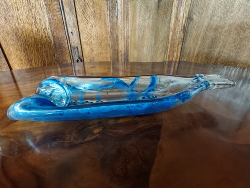 Artistic melted glass bottle - artistic,