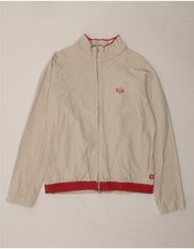 SERGIO TACCHINI Womens Tracksuit Top Jacket UK 20 2XL Beige Cotton AG10