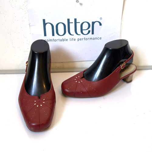 Hotter bach red leather shoes - bach,