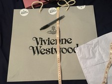 Genuine Vivienne Westwood White Grey Gift Bag+ Plan Tissue Paper  Size M/ L/XL