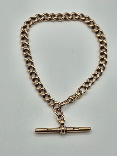 9ct rose gold albert bracelet - rose,