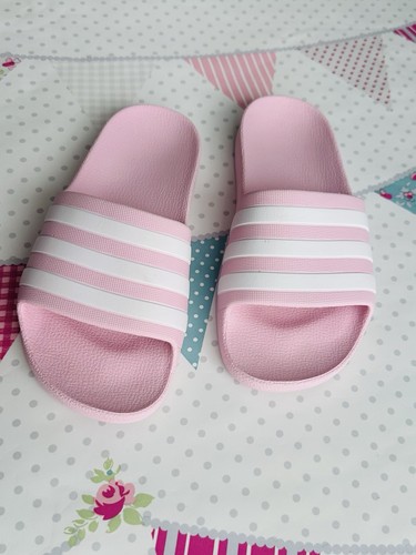 New girls pink adidas adilette - girls,