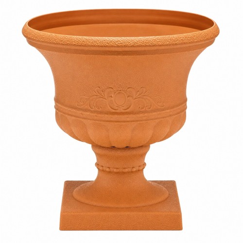 Tan urn garden planter - tan, plastic