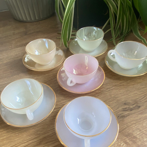 Vintage french arcopal glass - french,