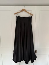 Kanya London Black Silky Lehenga Skirt Occasion Maxi with Frill Trim